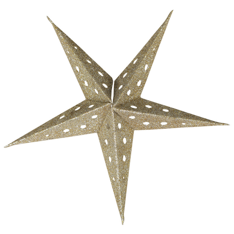 Papirstjerne med glitter i champagnefarve fra Chic Antique - Ø13 cm