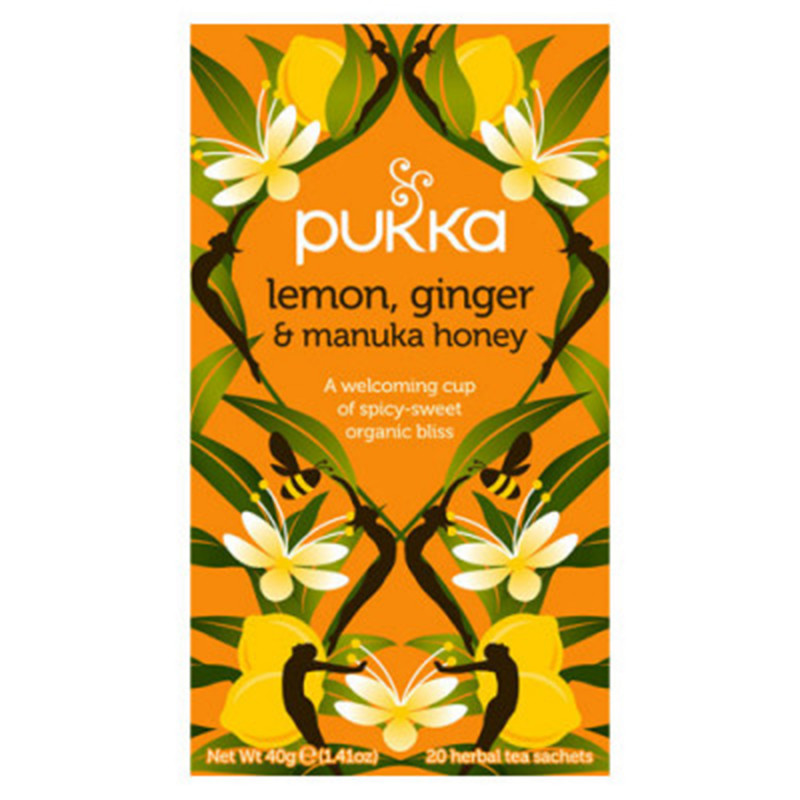 Lemon, Ginger & Manuka Honey fra Pukka - 20 tebreve