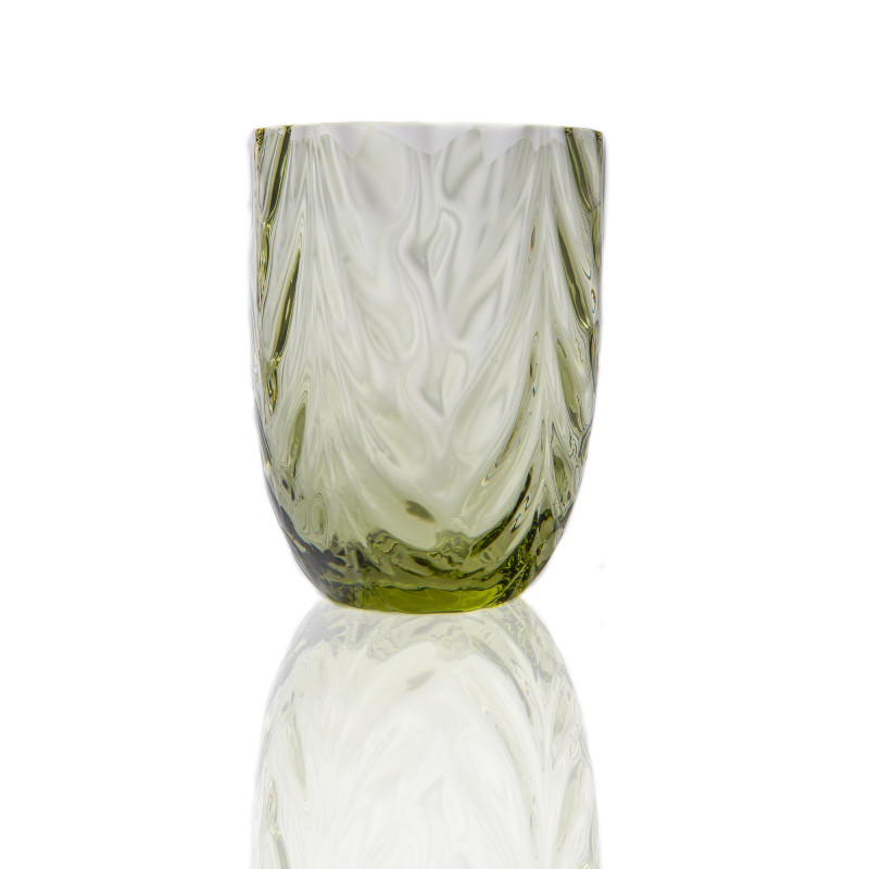 Olivengrønt Wave glas fra Anna Von Lipa