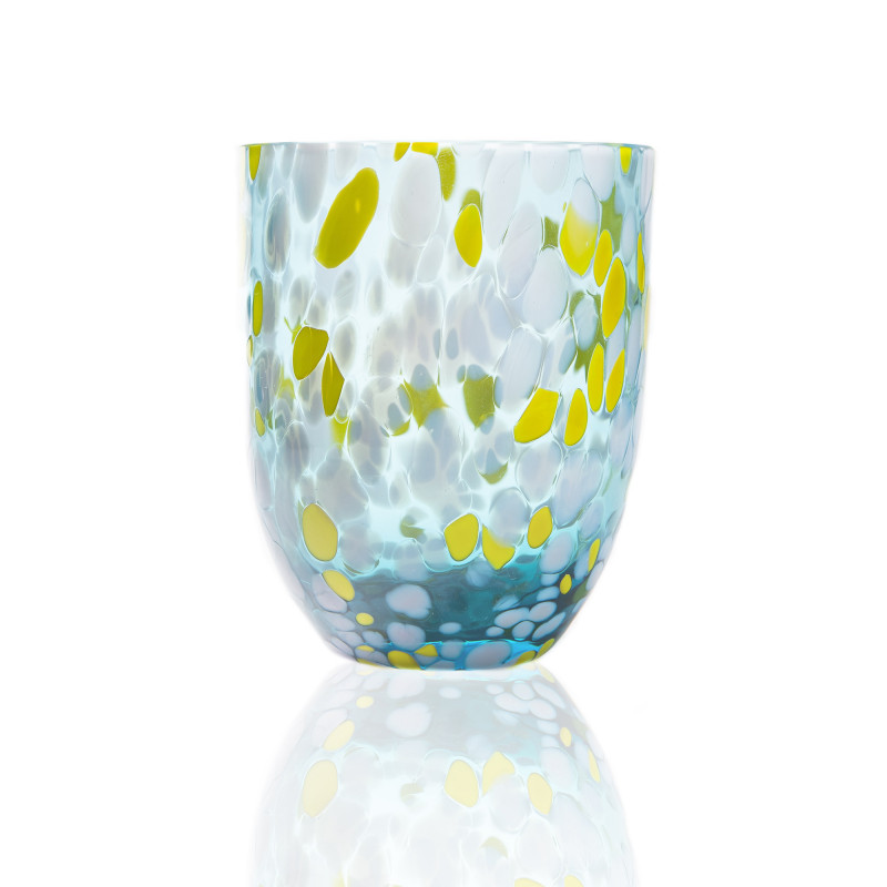 Big Confetti Glas i blå & gul fra Anna Von Lipa