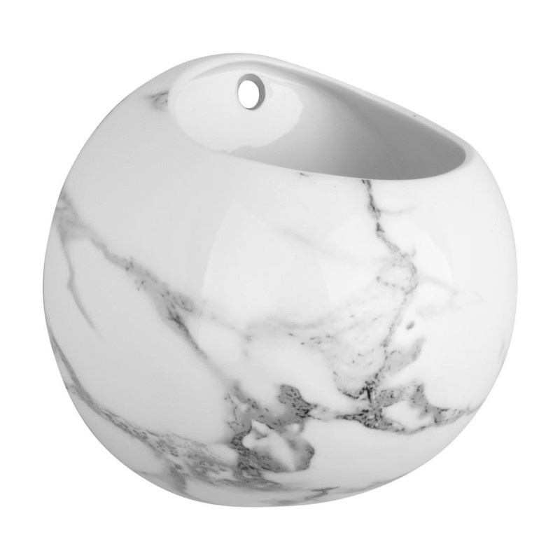 Super fin Globe vægkrukke fra Present Time med hvid marmor print.