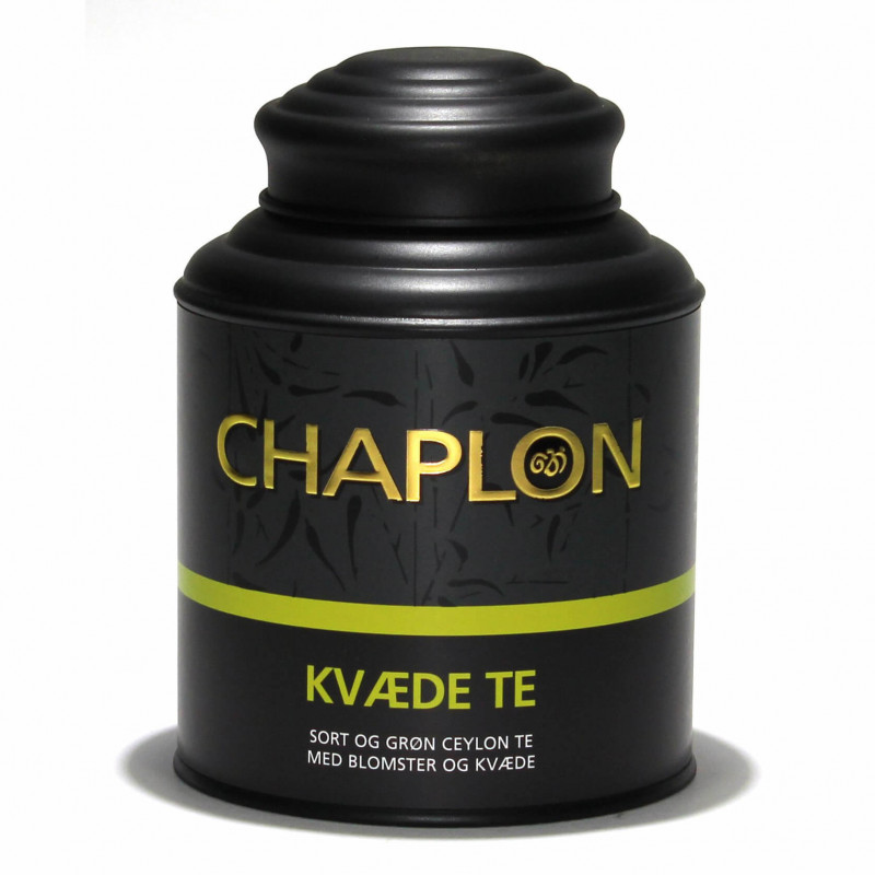 Grøn og sort kvæde te fra Chaplon Tea i dåse