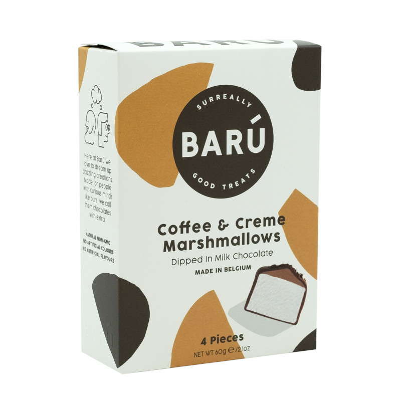 Milk Chocolate Coffee & Cream Marshmallow, 4 stk fra BARÚ