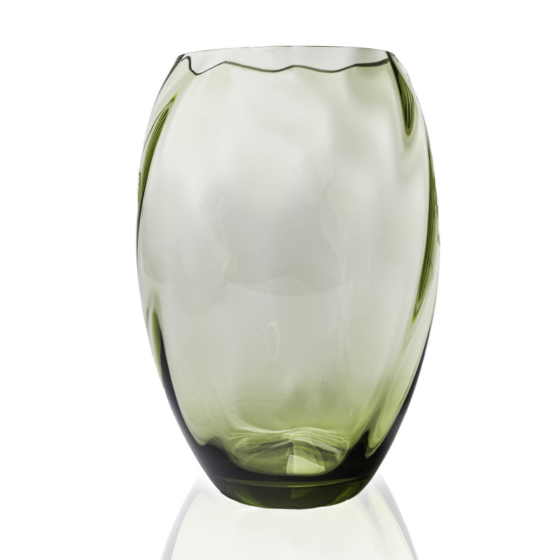 Olivengrøn Elipse Vase fra Anna Von Lipa