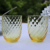 Swirl & Harlequin Glas i citron gul fra Anna Von Lipa