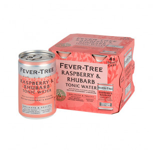 Tonic med hindbær og rabarber i dåse (4 stk) fra Fever-Tree