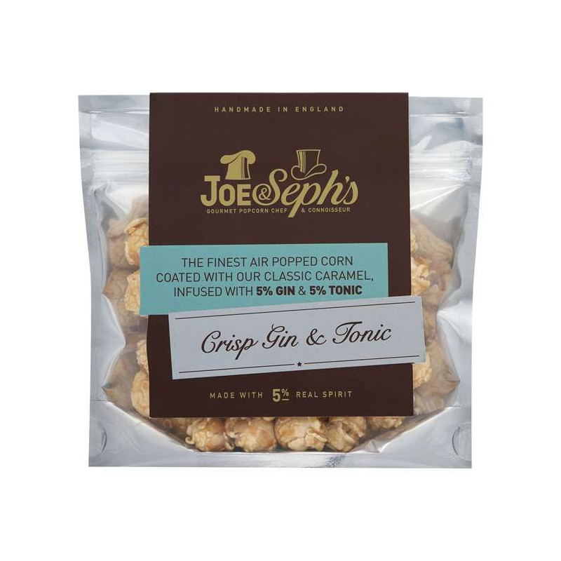 Gin & Tonic popcorn (27 gram) i snack pack fra Joe & Seph's