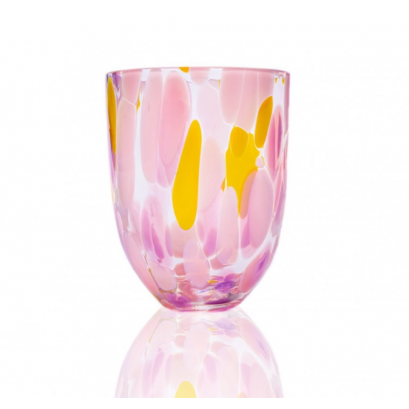 Big Confetti glas i rosa, gul og lilla fra Anna von Lipa