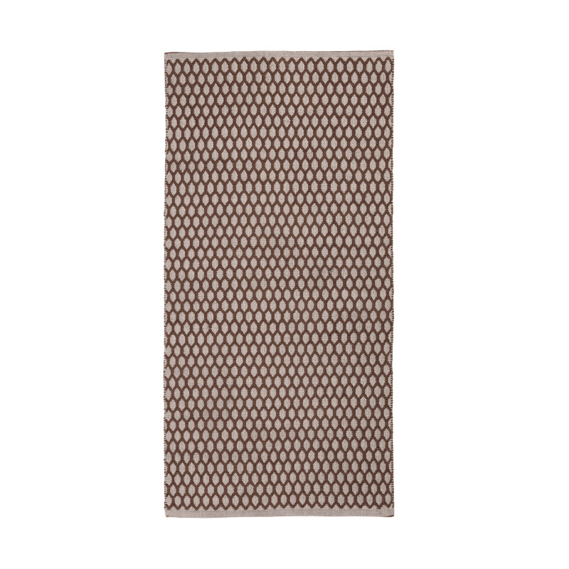 Skønt tæppe i blød bomuld i brune nuancer (140 x 70 cm) fra Broste Copenhagen
