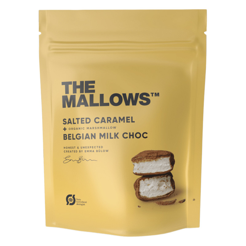 Salted Caramel & Belgian Milk Choc skumfiduser (90 gram) fra The Mallows