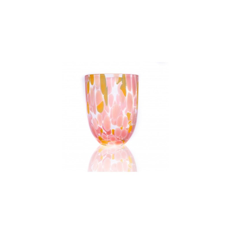 Big Confetti glas (250 ml) i rosa og gul fra Anna von Lipa