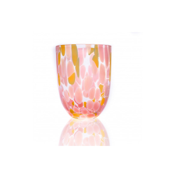 Big Confetti glas (250 ml) i rosa og gul fra Anna von Lipa