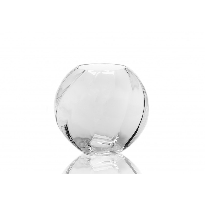 Swirl Globe vase i klar krystal fra Anna von Lipa