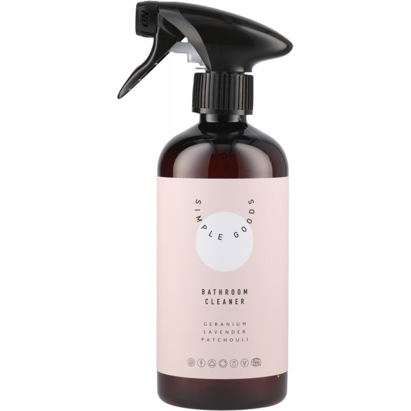 Rengøring til badet i sprayflaske (500 ml) med duft af geranium, lavendel og patchouli fra Simple Goods
