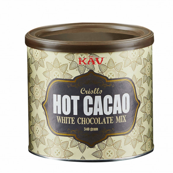 Hot cacao white chocolate mix fra KAV