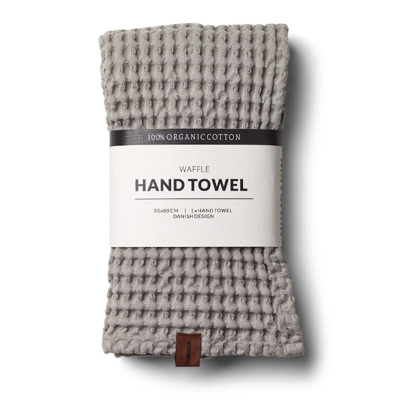 Waffle håndklæde i Stone (L: 80 cm) lavet i 100% GOTS-certificeret bomuld fra Humdakin