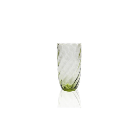 Swirl long drink glas i olivengrøn fra Anna von Lipa