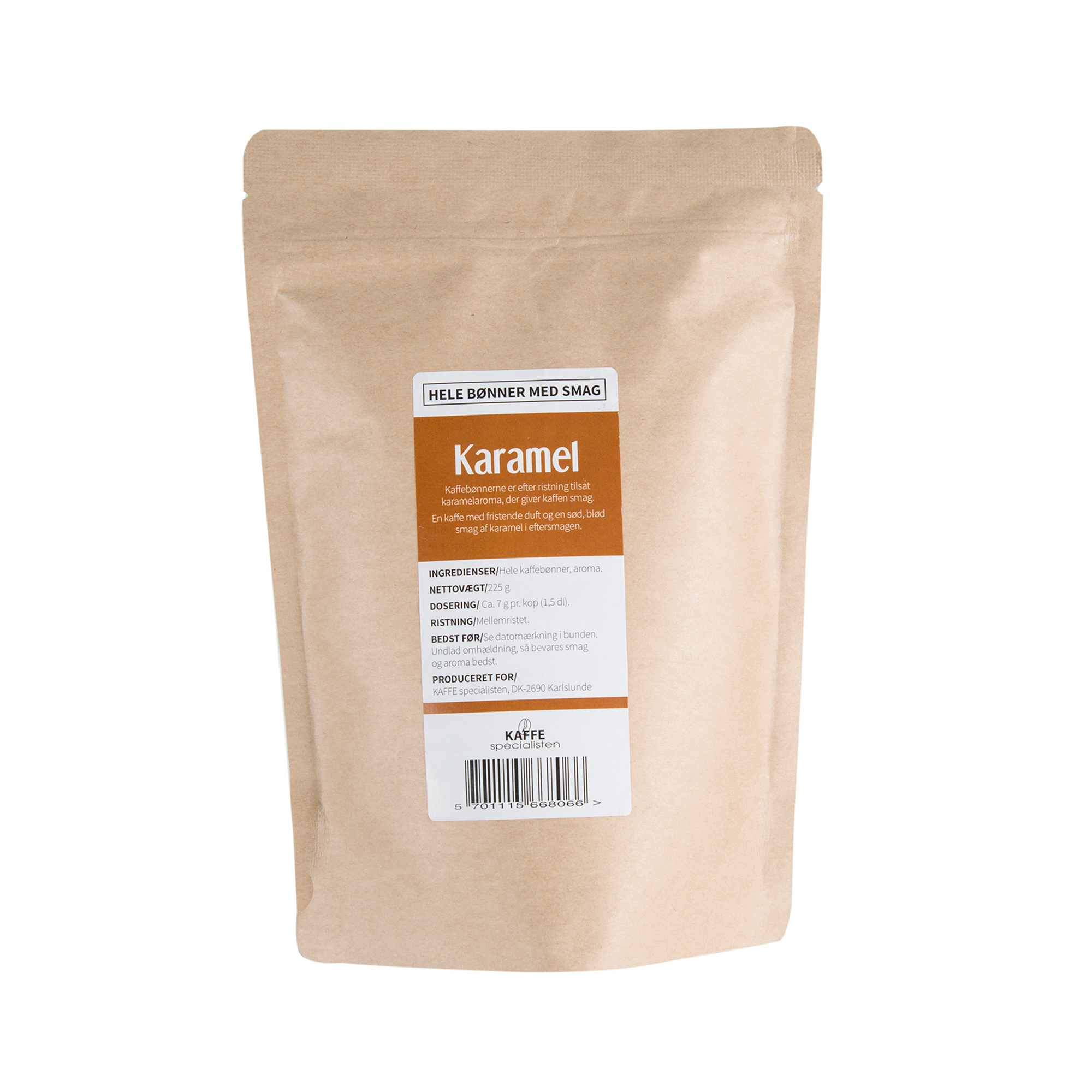 Kaffebønner - Karamel smag, 225 gram thumbnail