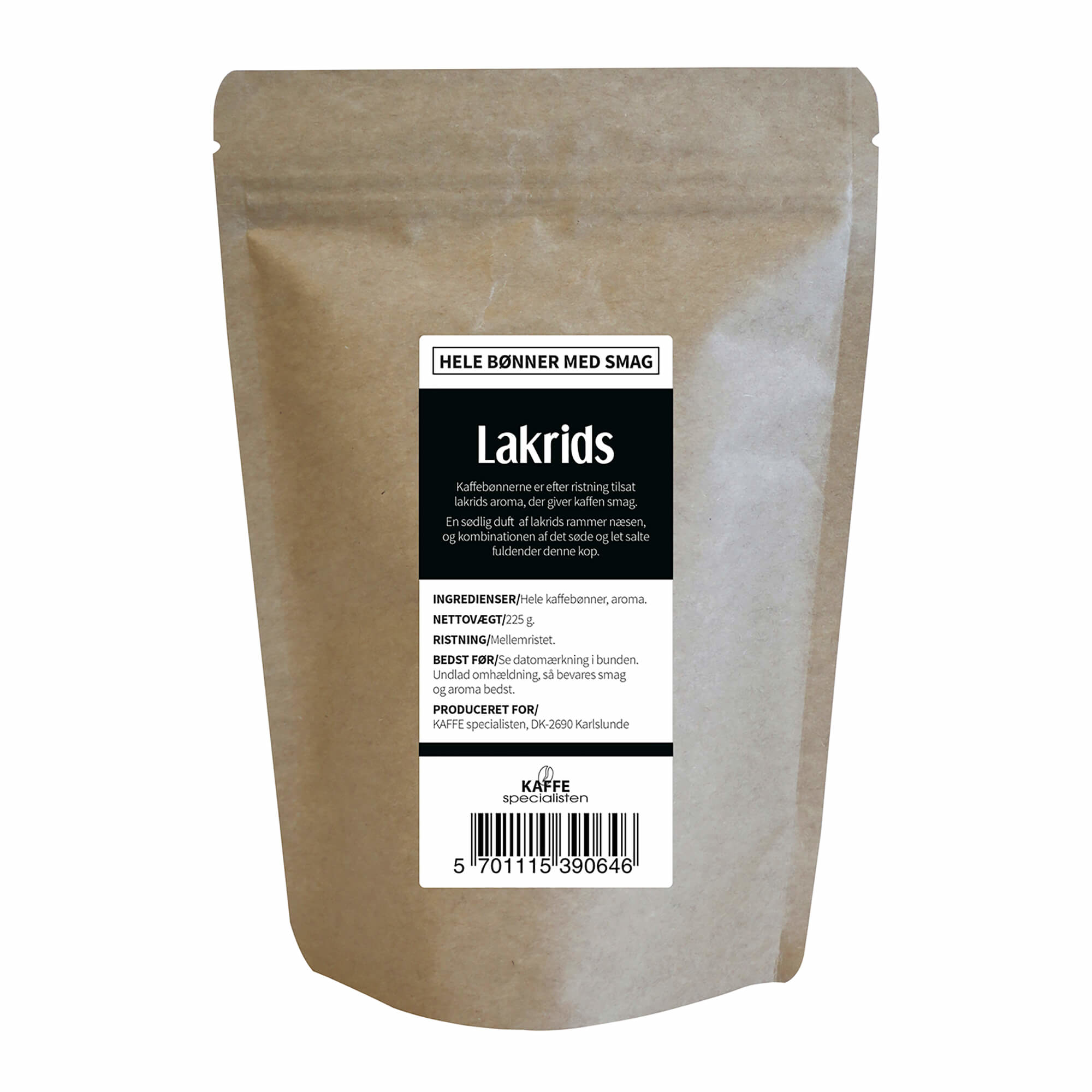 Kaffebønner - Lakrids smag, 225 gram thumbnail