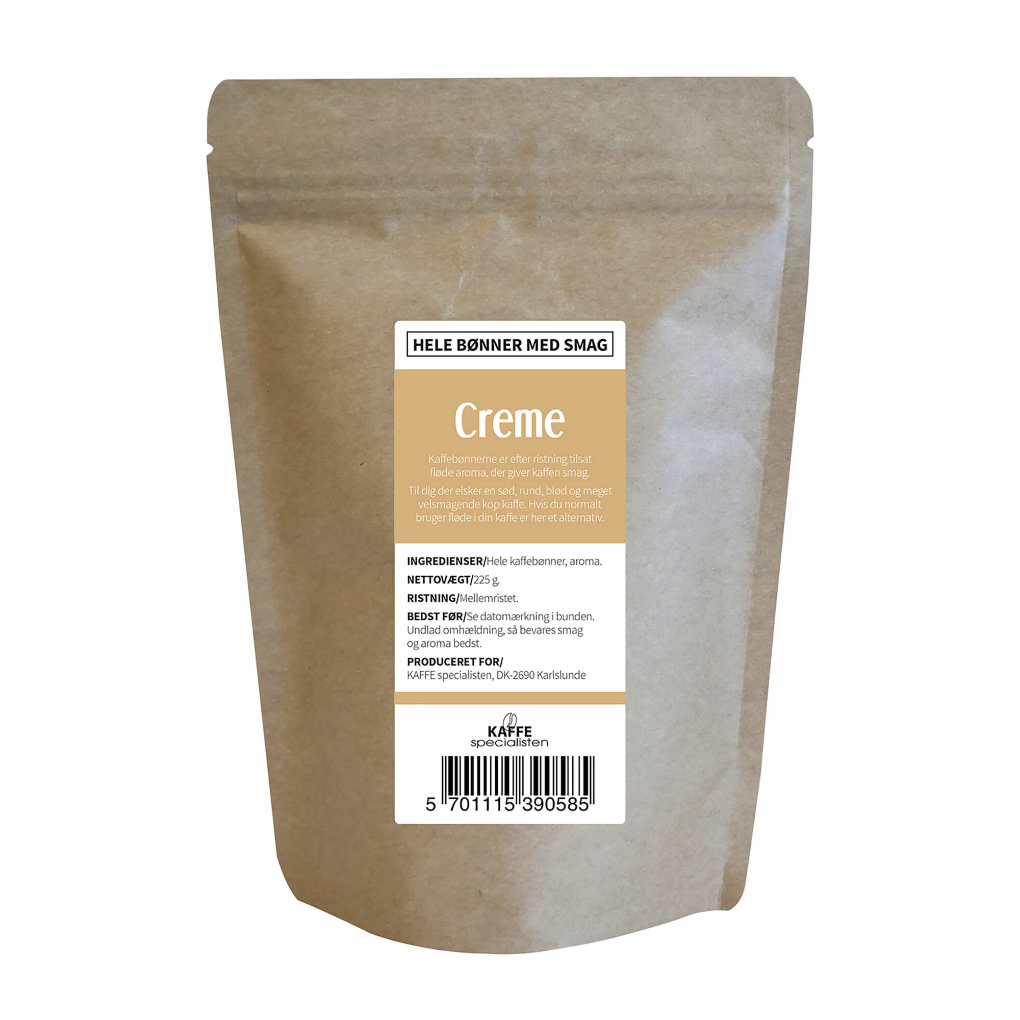 Kaffebønner - Creme smag, 225 gram thumbnail
