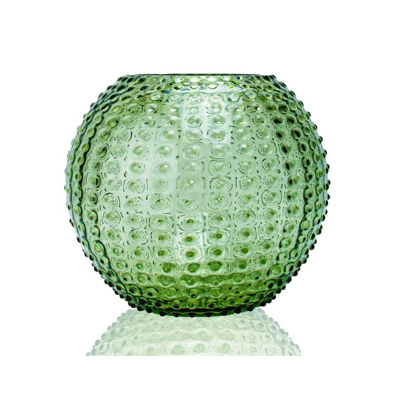 Hobnail Globe vase (Ø: 24 cm) i olivengrøn fra Anna von Lipa