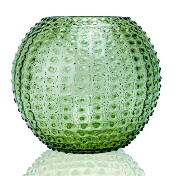 Hobnail Globe vase (Ø: 24 cm) i olivengrøn fra Anna von Lipa