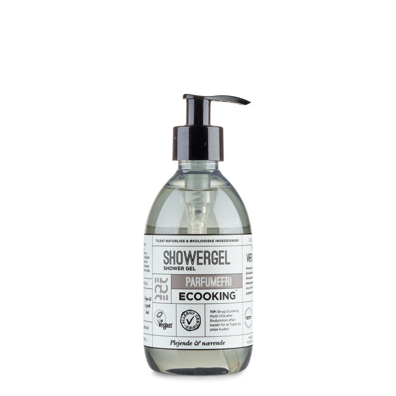 Parfumefri showergel (300 ml) med praktisk pumpe fra Ecooking
