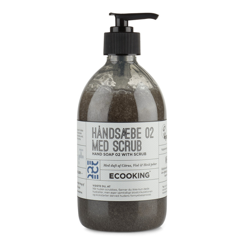 Håndsæbe 02 med Scrub (500 ml), der eksfolierer dine hænder når du vasker dem fra Ecooking
