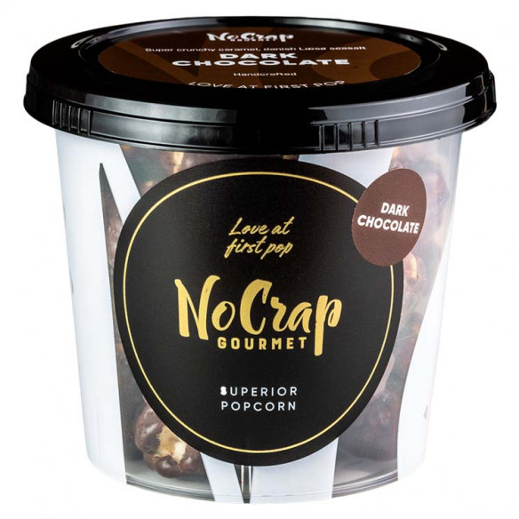 Popcorn med mørk chokolade (65 gram) fra NoCrap Gourmet Popcorn