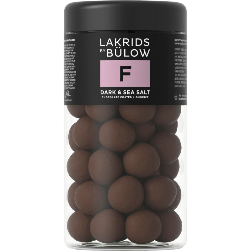 F - Dark & Sea Salt lakridskugler (295 gram) fra Lakrids by Bülow