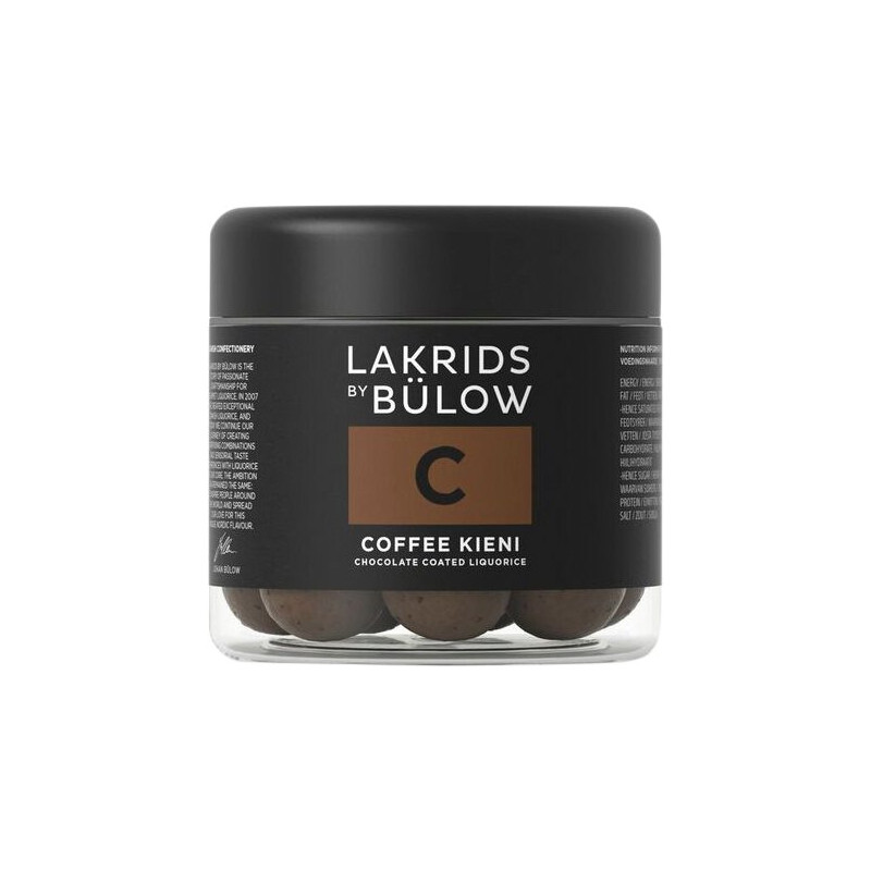 C - Coffee Kieni (125 gram) lille bøtte lakridskugler fra Lakrids by Bülow