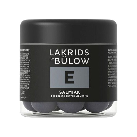E - Salmiak lakridskugler (125 gram) i lille bøtte fra Lakrids by Bülow