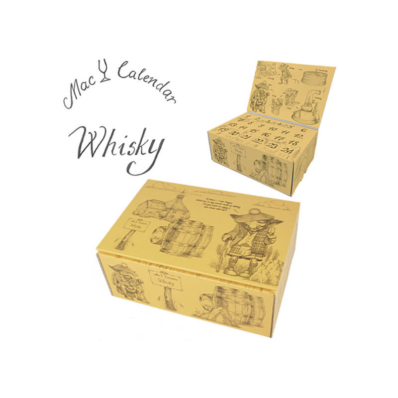 Whisky Julekalender med 24 små flasker whisky i fra Mac Y
