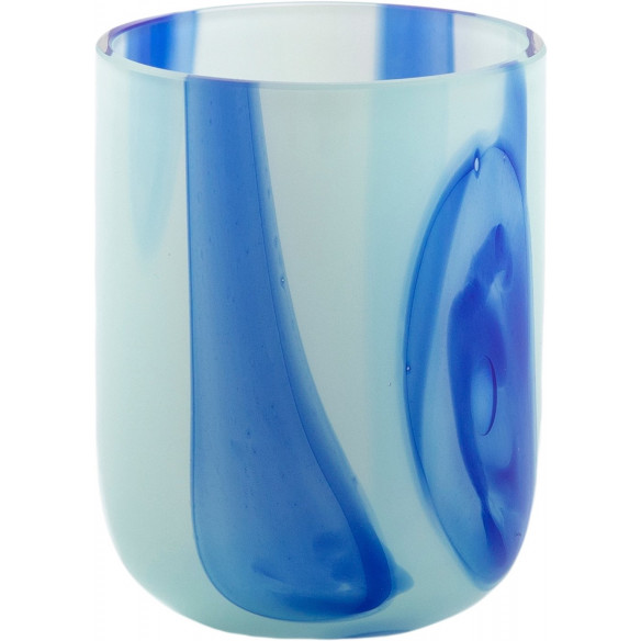 Flow glas (250 ml) i lyseblå med striber fra Kodanska