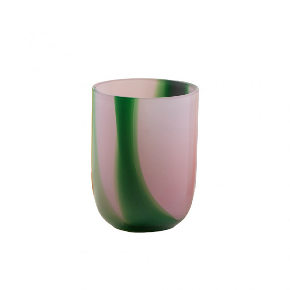 Flow glas (250 ml) i lilla med grønne striber fra Kodanska