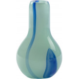Flow vase Mini (H: 15 cm) i lyseblå med striber fra Kodanska