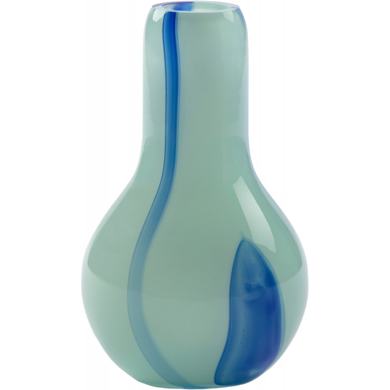 Flow vase Mini (H: 15 cm) i lyseblå med striber fra Kodanska