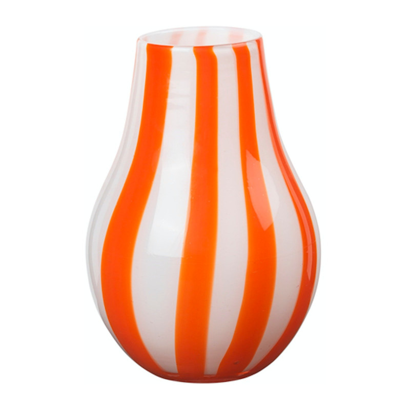 Ada Stripe vase (H: 22,5 cm) i Pumpkin Orange fra Broste Copenhagen