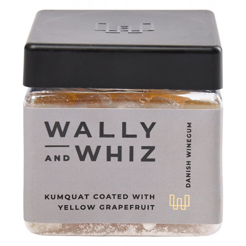Kumquat & Gul Grape vingummi (140 gram) i fin bøtte fra Wally and Whiz