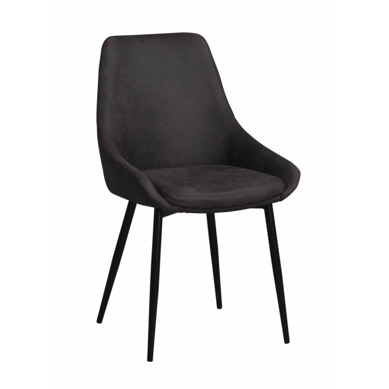 Sierra spisebordsstol i mørkegrå med sorte ben fra Rowico