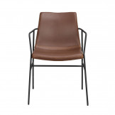 Huntingbay spisebordsstol med armlæn i brun PU læder fra Rowico