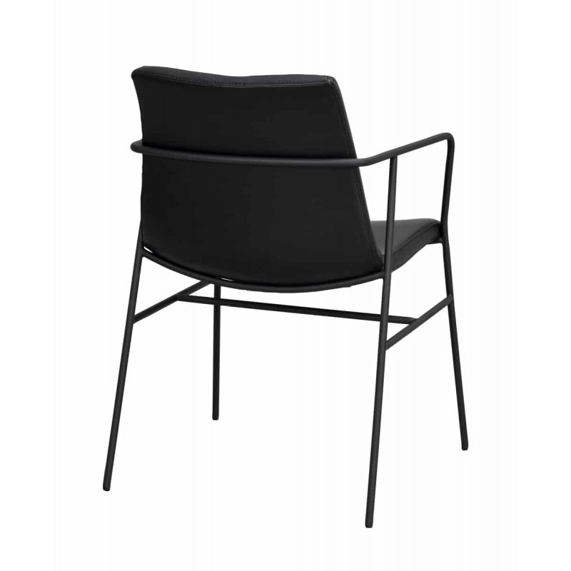 Huntingbay spisebordsstol i sort PU læder set bagfra