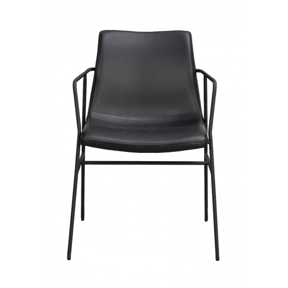 Huntingbay spisebordsstol med armlæn i sort PU læder fra Rowico