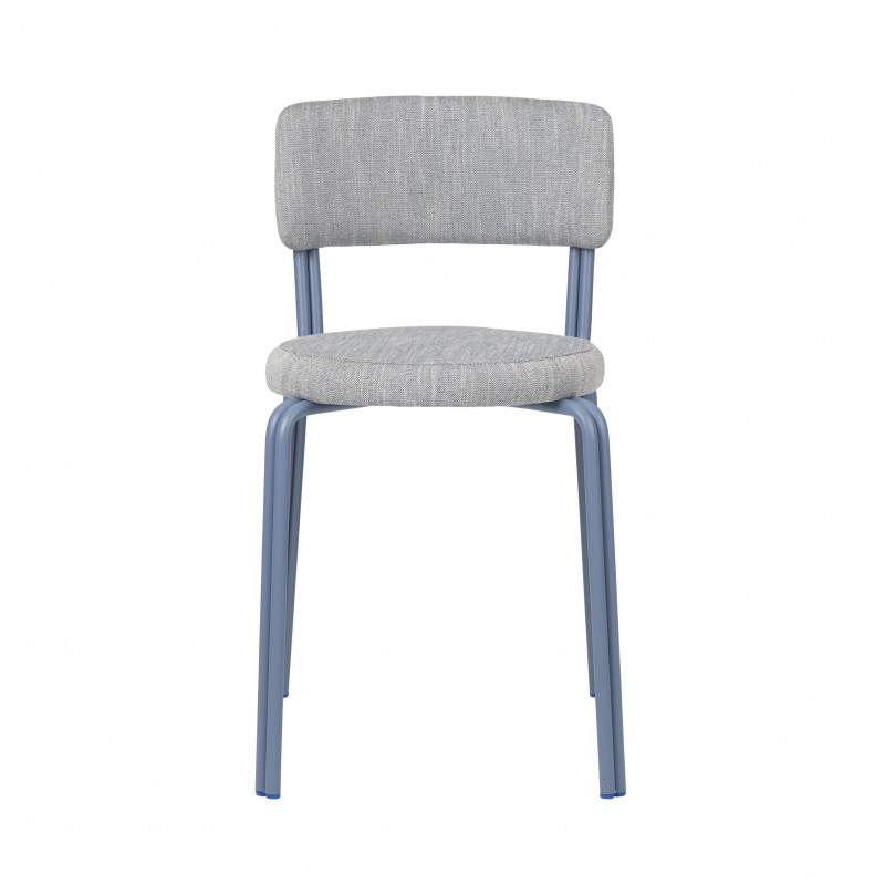 Oda spisebordsstol i grå stof og blå ben fra Broste Copenhagen