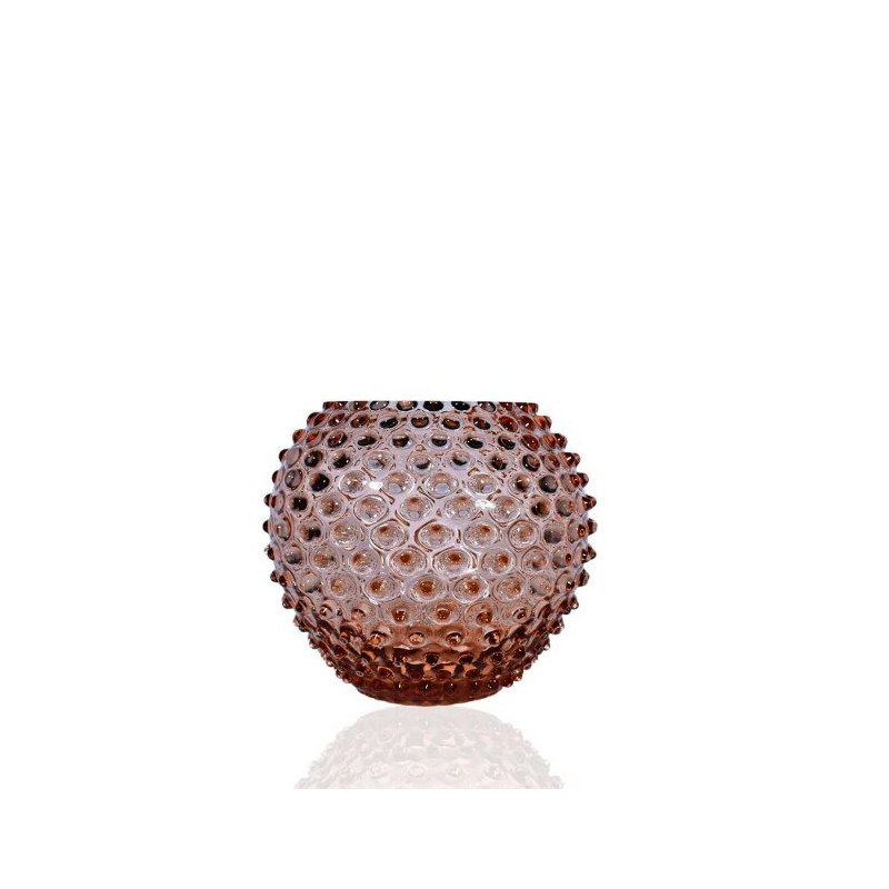 Hobnail Globe vase (Ø: 18 cm) i New Brown fra Anna von Lipa