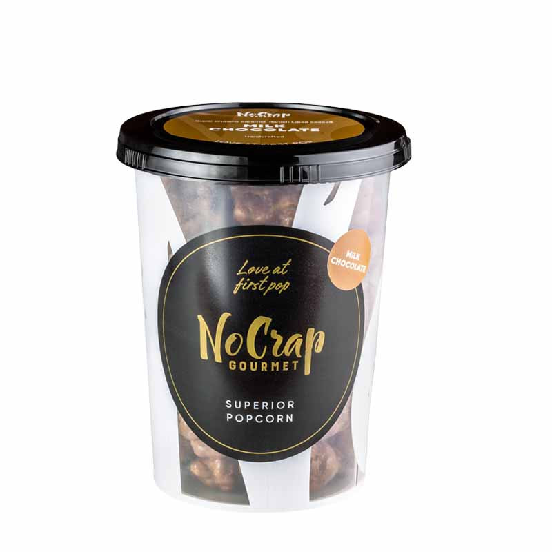 Popcorn med mælkechokolade og karamel (115 gram) fra NoCrap Gourmet Popcorn