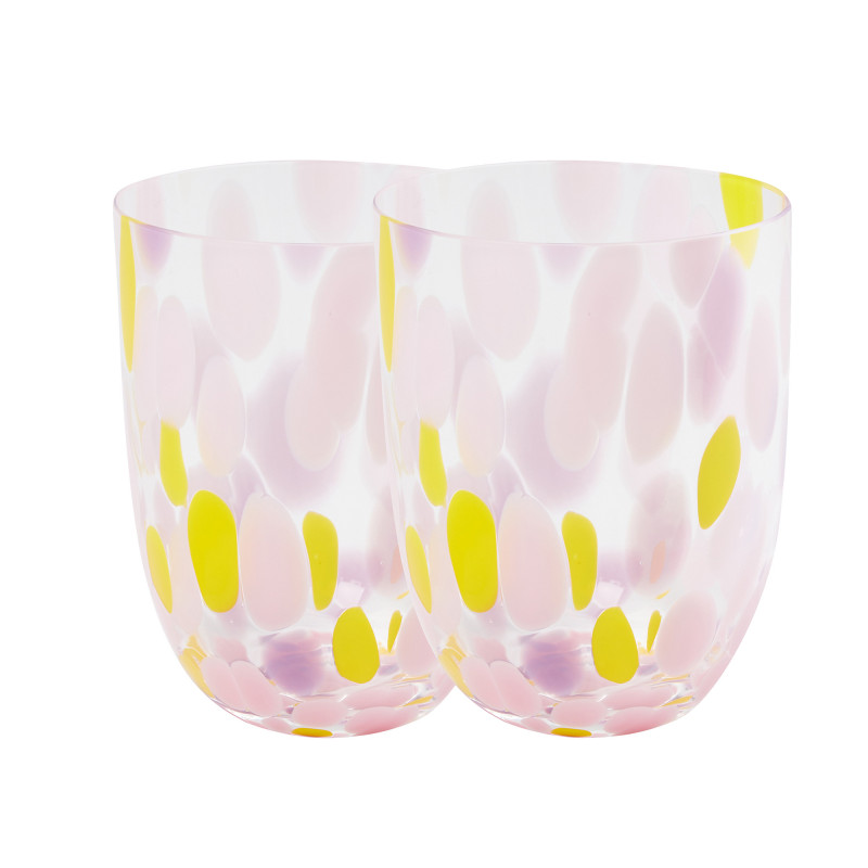 2 stk. Big Confetti Glas (rosa, gul og lilla) fra Anna von Lipa