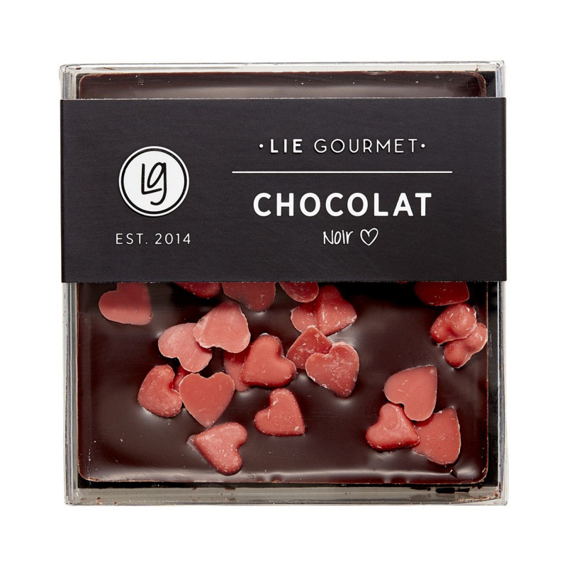 Mørk Chokolade m. hjerter - 60 gram fra Lie Gourmet