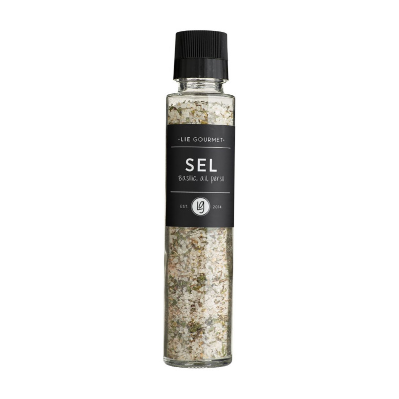 Salt med basilikum, hvidløg og persille fra Lie Gourmet - 290 gram