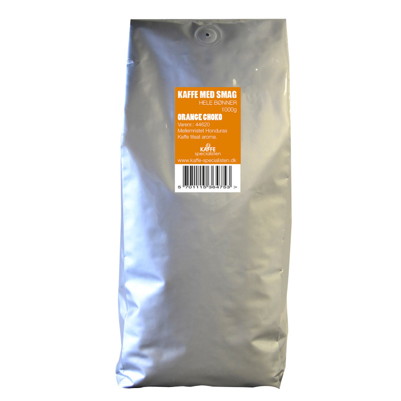 1 kg Kaffebønner med Choko Orange smag fra Kaffe Specialisten